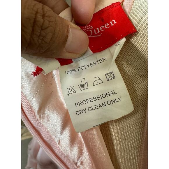 Dancing Queen 2369 Embroidered Sheer Halter Chiffon Dress - Size S Preowned - Picture 5 of 6